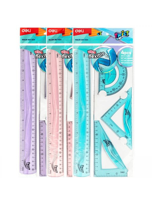 Γεωμετρικά Όργανα Deli Flexible 30cm 4 Τεμάχια