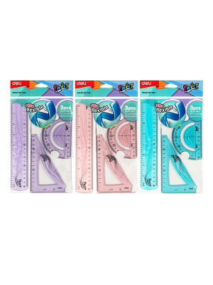 Γεωμετρικά όργανα DELI FLEXIBLE σετ 3 τεμαχίων 20cm